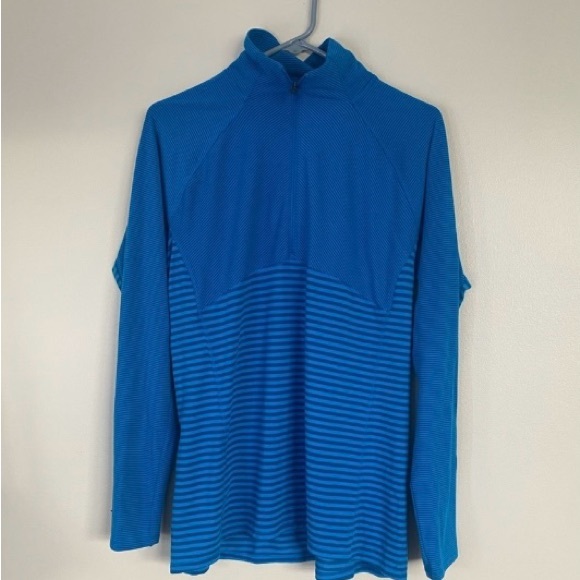 Columbia Omni-Wick Blue Striped Long Sleeve turtleneck top XL - Picture 3 of 8